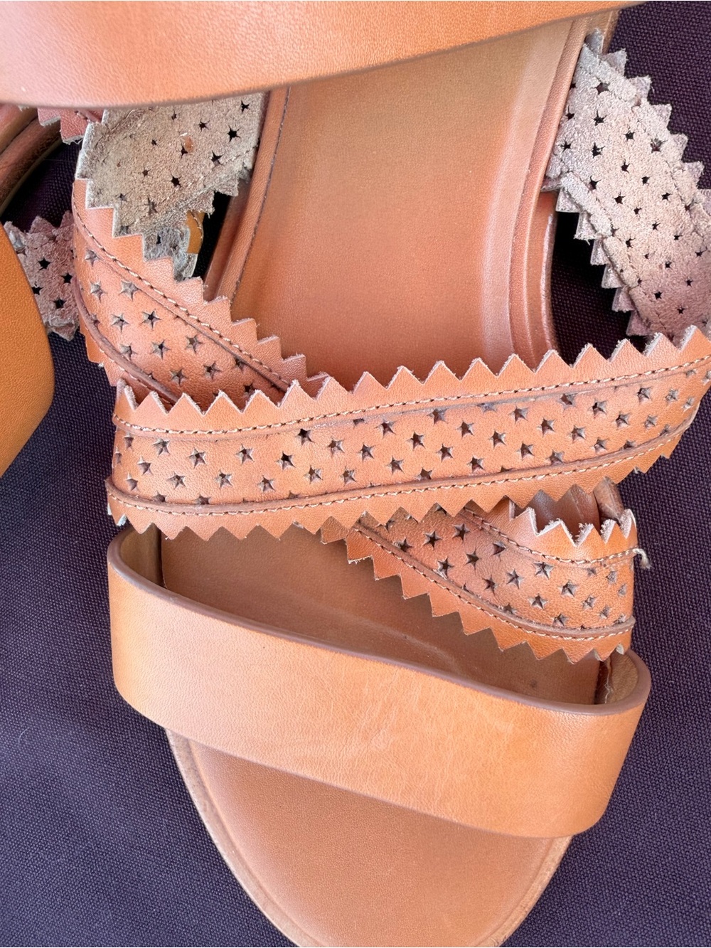 See By Chloé Tan Leather Strappy Ankle-Zip Gladiator Flat Sandals - Picture 7 of 10
